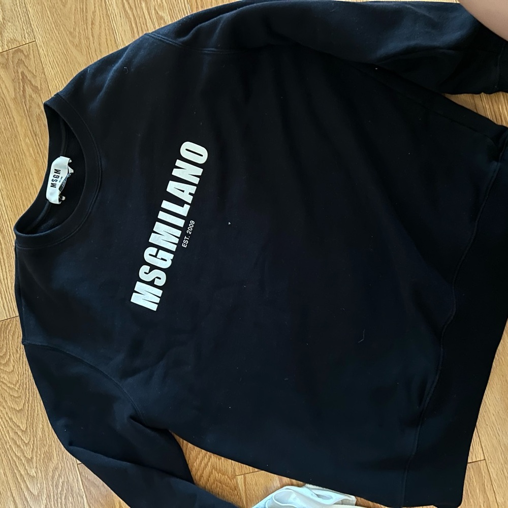 MSGM Black Boxy Sweatshirt